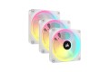 Corsair iCUE LINK QX120 RGB 3 in 1 120mm PWM White Case Fan Starter Kit with iCUE LINK System Hub