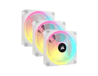 Corsair iCUE LINK QX120 RGB 3 in 1 120mm PWM White Case Fan Starter Kit with iCUE LINK System Hub
