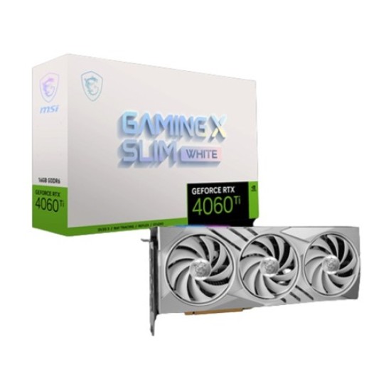 MSI GeForce RTX 4060 Ti GAMING X SLIM WHITE 16G GDDR6 Graphics Card