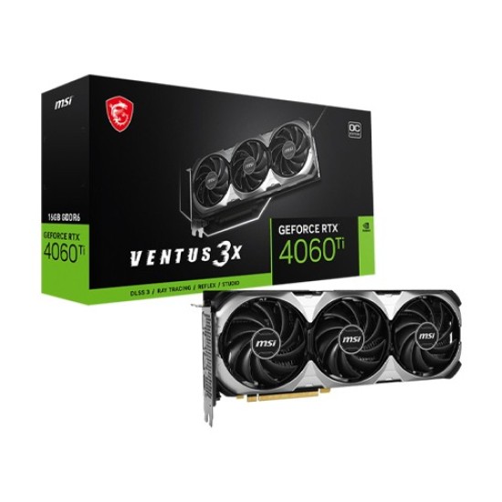 MSI GeForce RTX 4060 TI VENTUS 3X 16G OC GDDR6 Graphics Card